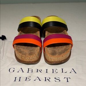 Gabriela Hearst Yellow, Black, Pink, and Orange Sandals